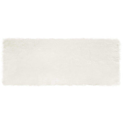 vidaXL Kunstschaffell Teppich Tafalla Weiß 80 x 200 cm Polyester