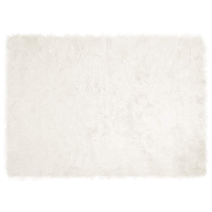 vidaXL Kunstschaffell Teppich Tafalla Weiß 120 x 170 cm Polyester