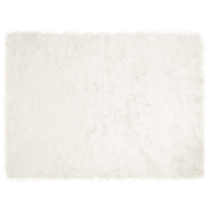 vidaXL Kunstschaffell Teppich Tafalla Weiß 160 x 230 cm Polyester