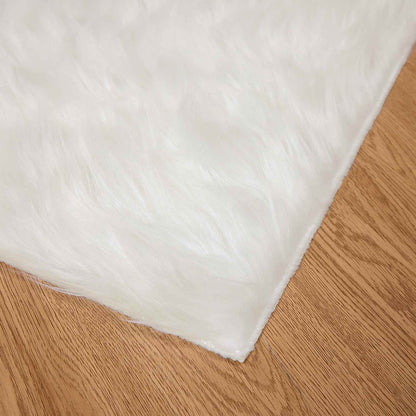 vidaXL Kunstschaffell Teppich Tafalla Weiß 200 x 280 cm Polyester