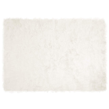 vidaXL Kunstschaffell Teppich Tafalla Weiß 240 x 340 cm Polyester