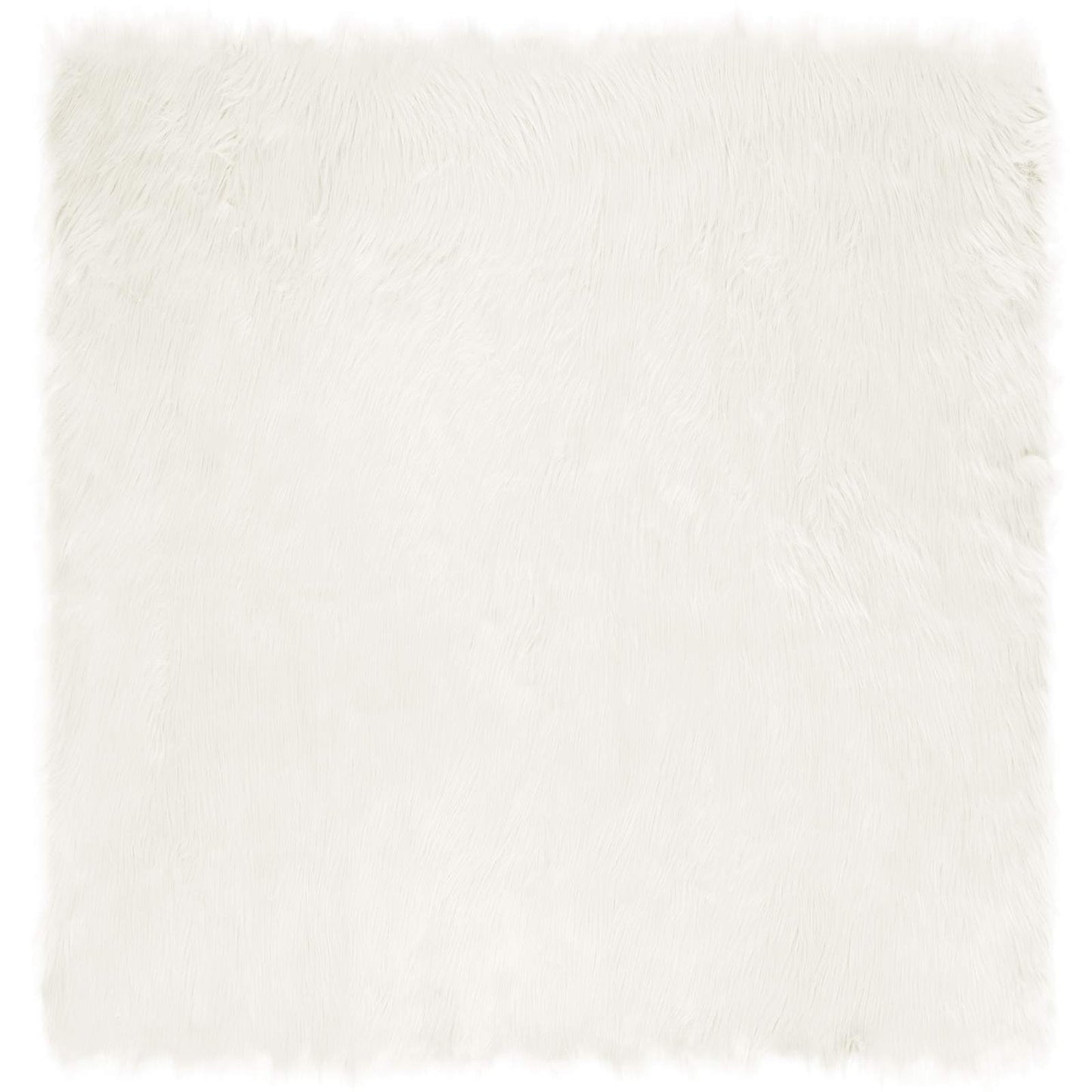 vidaXL Kunstschaffell Teppich Tafalla Weiß 120 x 120 cm Polyester