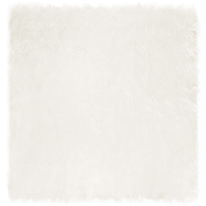 vidaXL Kunstschaffell Teppich Tafalla Weiß 120 x 120 cm Polyester