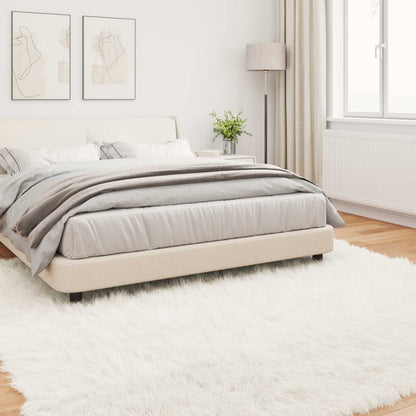 vidaXL Kunstschaffell Teppich Tafalla Weiß 240 x 240 cm Polyester