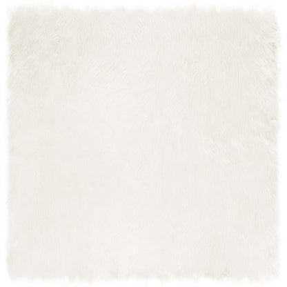 vidaXL Kunstschaffell Teppich Tafalla Weiß 240 x 240 cm Polyester