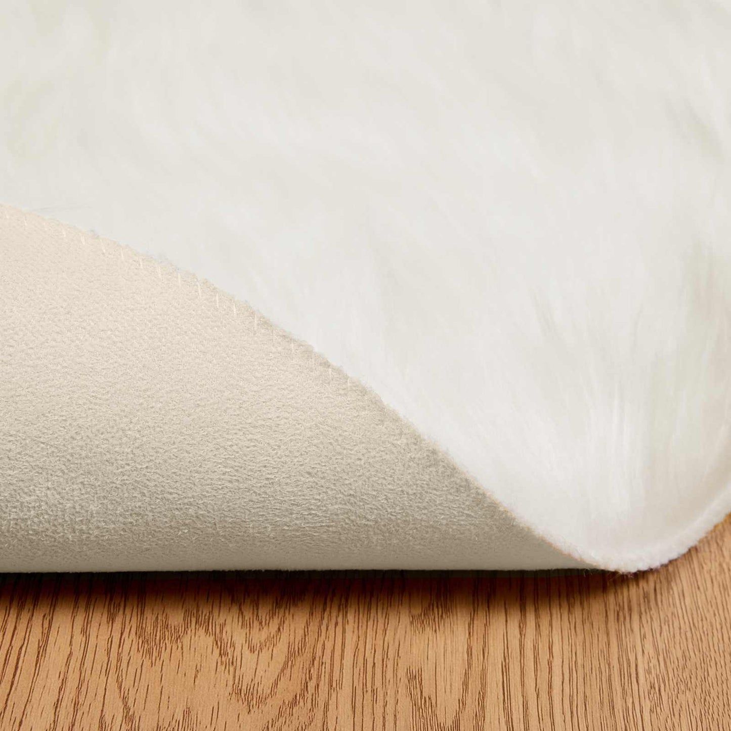 vidaXL Kunstschaffell Teppich Tafalla Weiß Ø 100 cm Polyester