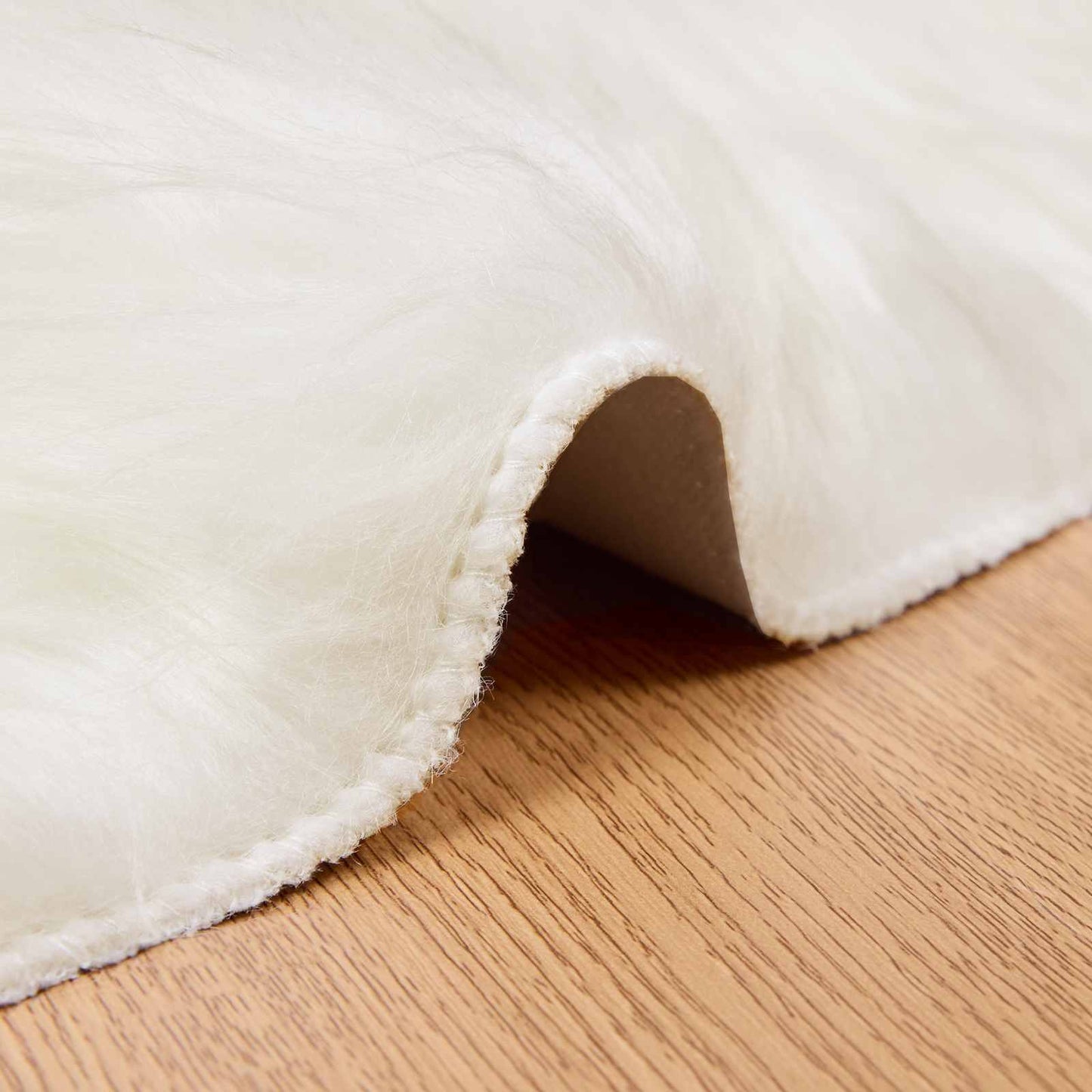 vidaXL Kunstschaffell Teppich Tafalla Weiß Ø 100 cm Polyester