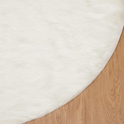vidaXL Kunstschaffell Teppich Tafalla Weiß Ø 100 cm Polyester