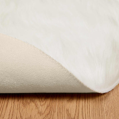 vidaXL Kunstschaffell Teppich Tafalla Weiß Ø 120 cm Polyester