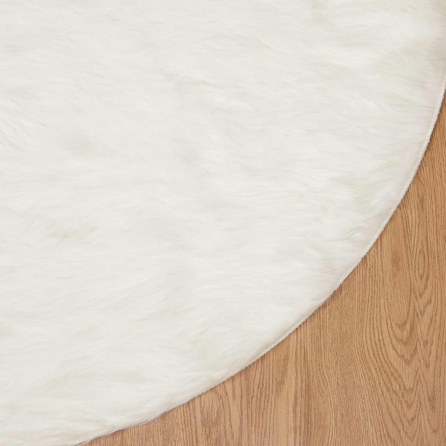 vidaXL Kunstschaffell Teppich Tafalla Weiß Ø 120 cm Polyester