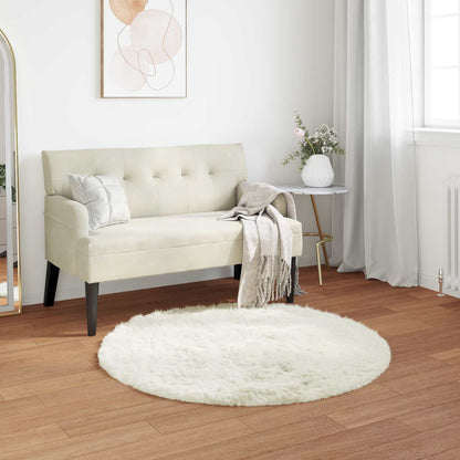 vidaXL Kunstschaffell Teppich Tafalla Weiß Ø 120 cm Polyester