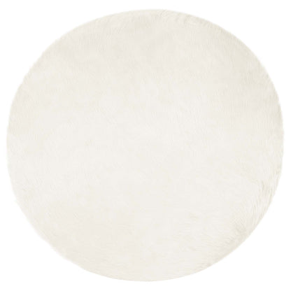 vidaXL Kunstschaffell Teppich Tafalla Weiß Ø 120 cm Polyester