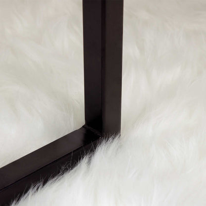 Kunstschaffell Teppich Tafalla Weiß 80 x 120 cm Polyester