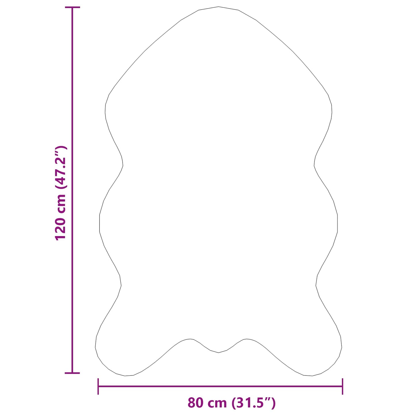 Kunstschaffell Teppich Tafalla Weiß 80 x 120 cm Polyester