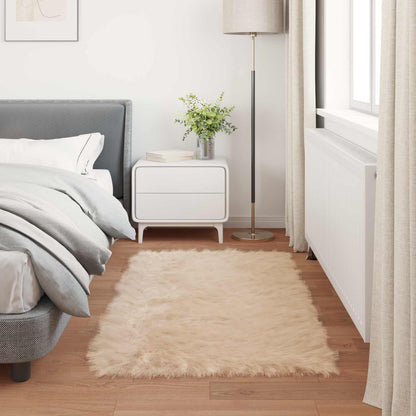 vidaXL Kunstschaffell Teppich Tafalla Beige 80 x 150 cm Polyester