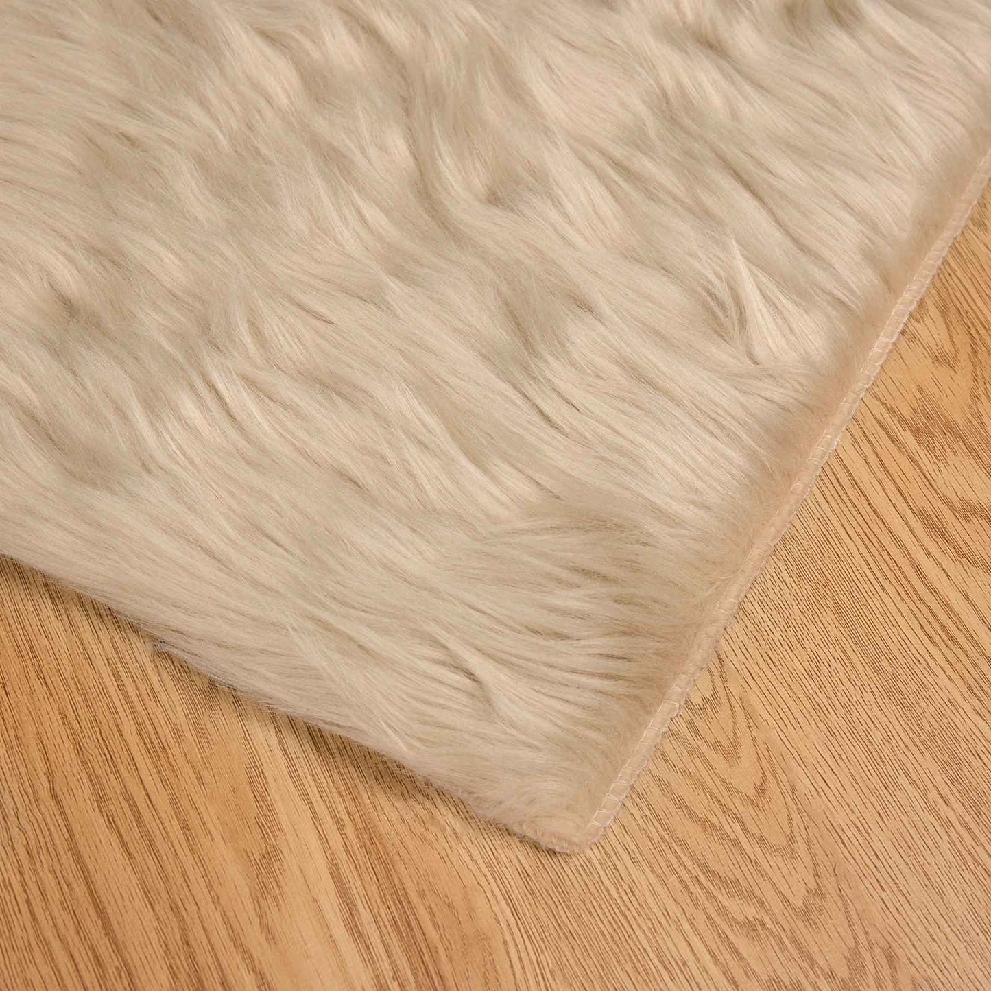 vidaXL Kunstschaffell Teppich Tafalla Beige 80 x 250 cm Polyester