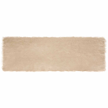 vidaXL Tapis fausse fourrure Tafalla beige 80 x 250 cm polyester