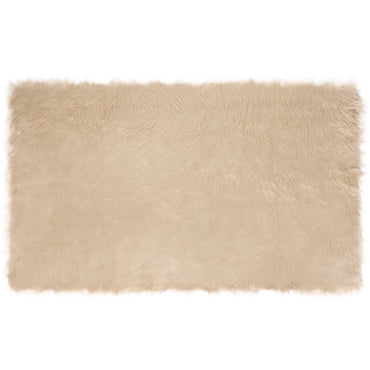 vidaXL Tapis en fausse fourrure Tafalla Beige 100 x 200 cm Polyester