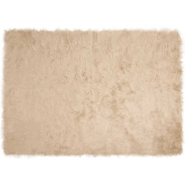 vidaXL Kunstschaffell Teppich Tafalla Beige 140 x 200 cm Polyester