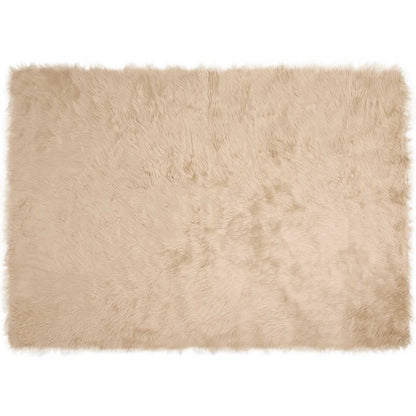 vidaXL Kunstschaffell Teppich Tafalla Beige 140 x 200 cm Polyester