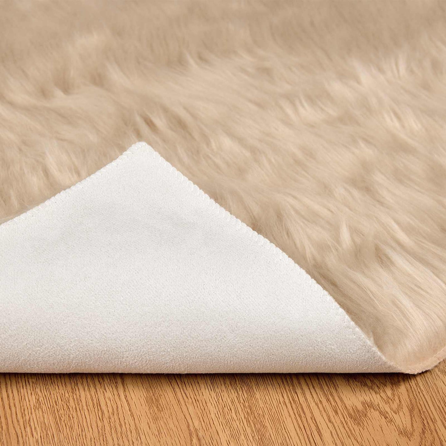 vidaXL Kunstschaffell Teppich Tafalla Beige 160 x 230 cm Polyester