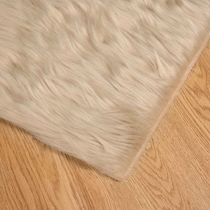 vidaXL Kunstschaffell Teppich Tafalla Beige 200 x 280 cm Polyester