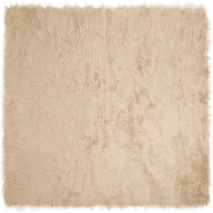 Kunstschaffell Teppich Tafalla Beige 120 x 120 cm Polyester