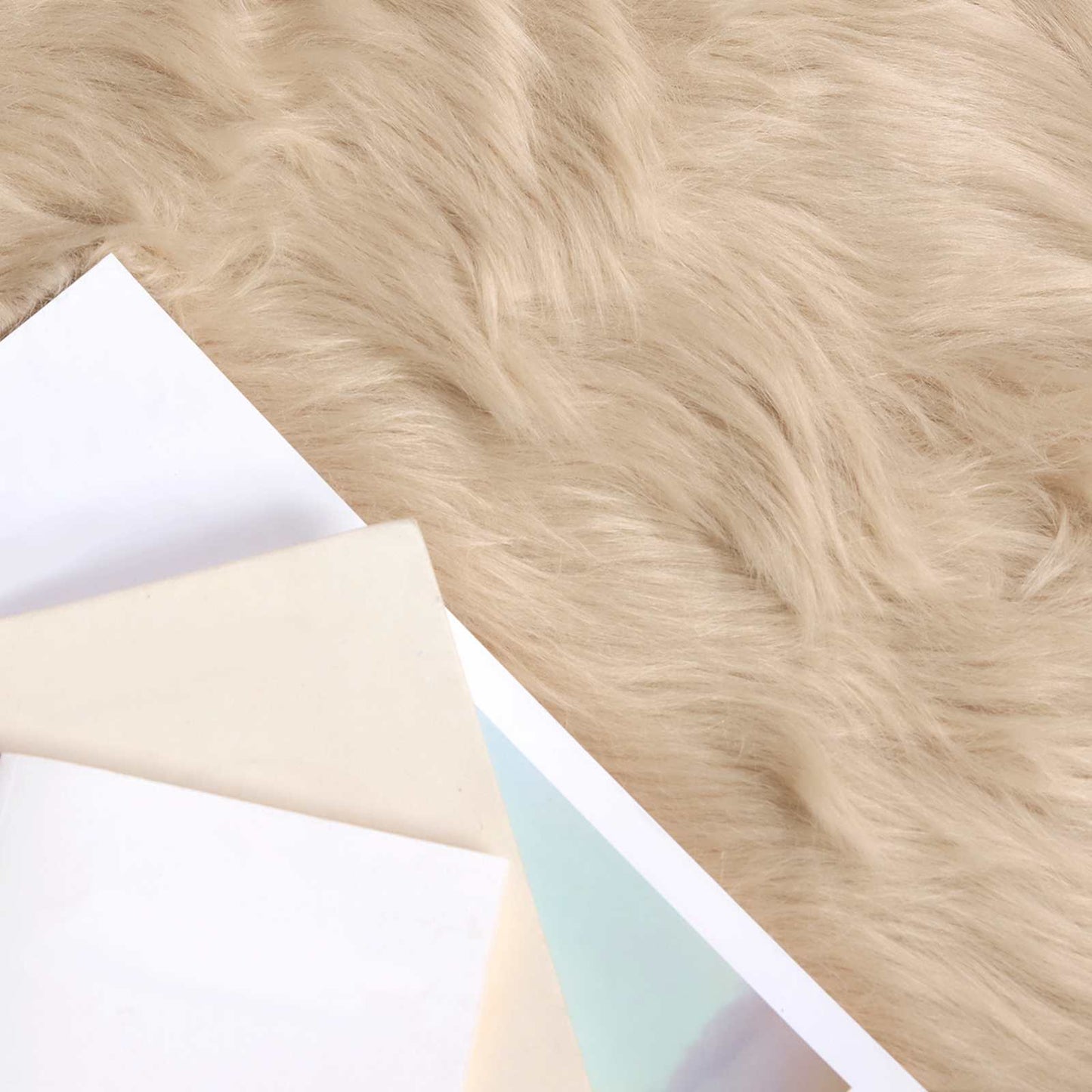 vidaXL Kunstschaffell Teppich Tafalla Beige 160 x 160 cm Polyester