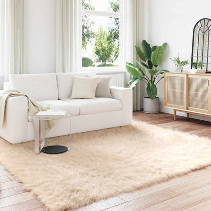 vidaXL Kunstschaffell Teppich Tafalla Beige 200 x 200 cm Polyester