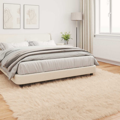 vidaXL Kunstschaffell Teppich Tafalla Beige 240 x 240 cm Polyester