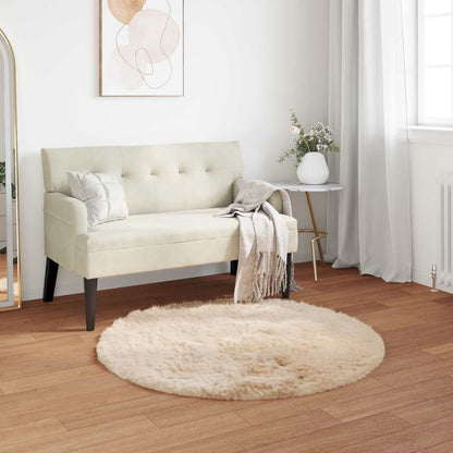 vidaXL Tapis fausse fourrure Tafalla beige Ø 80 cm polyester