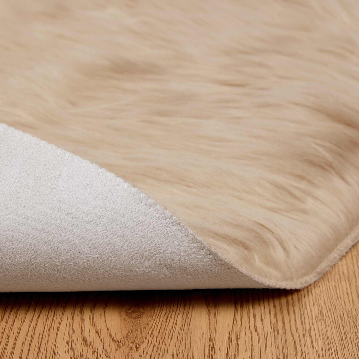 vidaXL Kunstschaffell Teppich Tafalla Beige Ø 120 cm Polyester