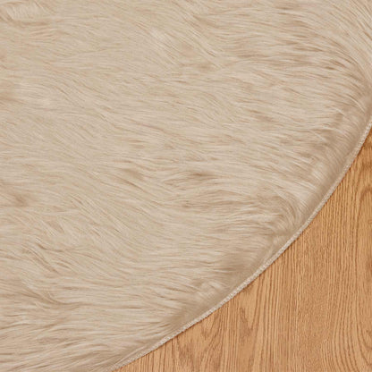 vidaXL Kunstschaffell Teppich Tafalla Beige Ø 120 cm Polyester