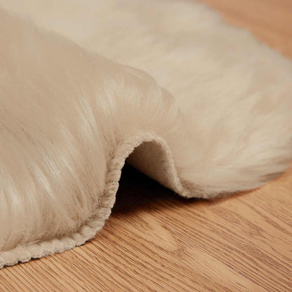 vidaXL Kunstschaffell Teppich Tafalla Beige 60 x 90 cm Polyester