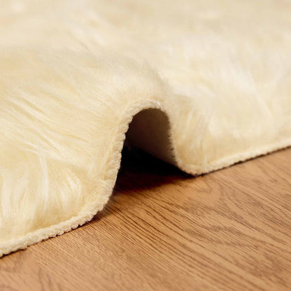 vidaXL Kunstschaffell Teppich Tafalla Creme 60 x 110 cm Polyester