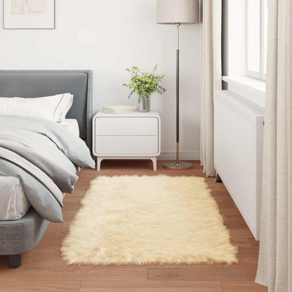 vidaXL Kunstschaffell Teppich Tafalla Creme 60 x 110 cm Polyester