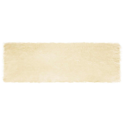 vidaXL Kunstschaffell Teppich Tafalla Creme 80 x 250 cm Polyester