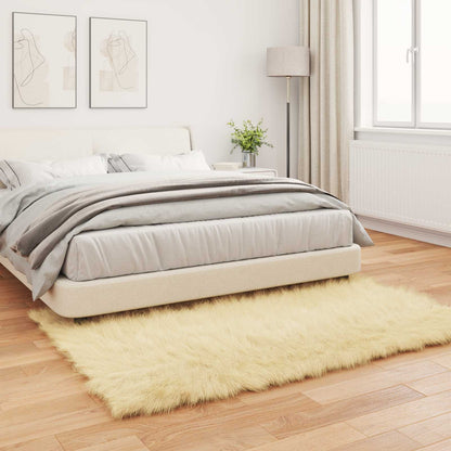 vidaXL Kunstschaffell Teppich Tafalla Creme 120 x 170 cm Polyester