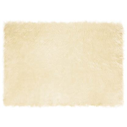 vidaXL Kunstschaffell Teppich Tafalla Creme 120 x 170 cm Polyester