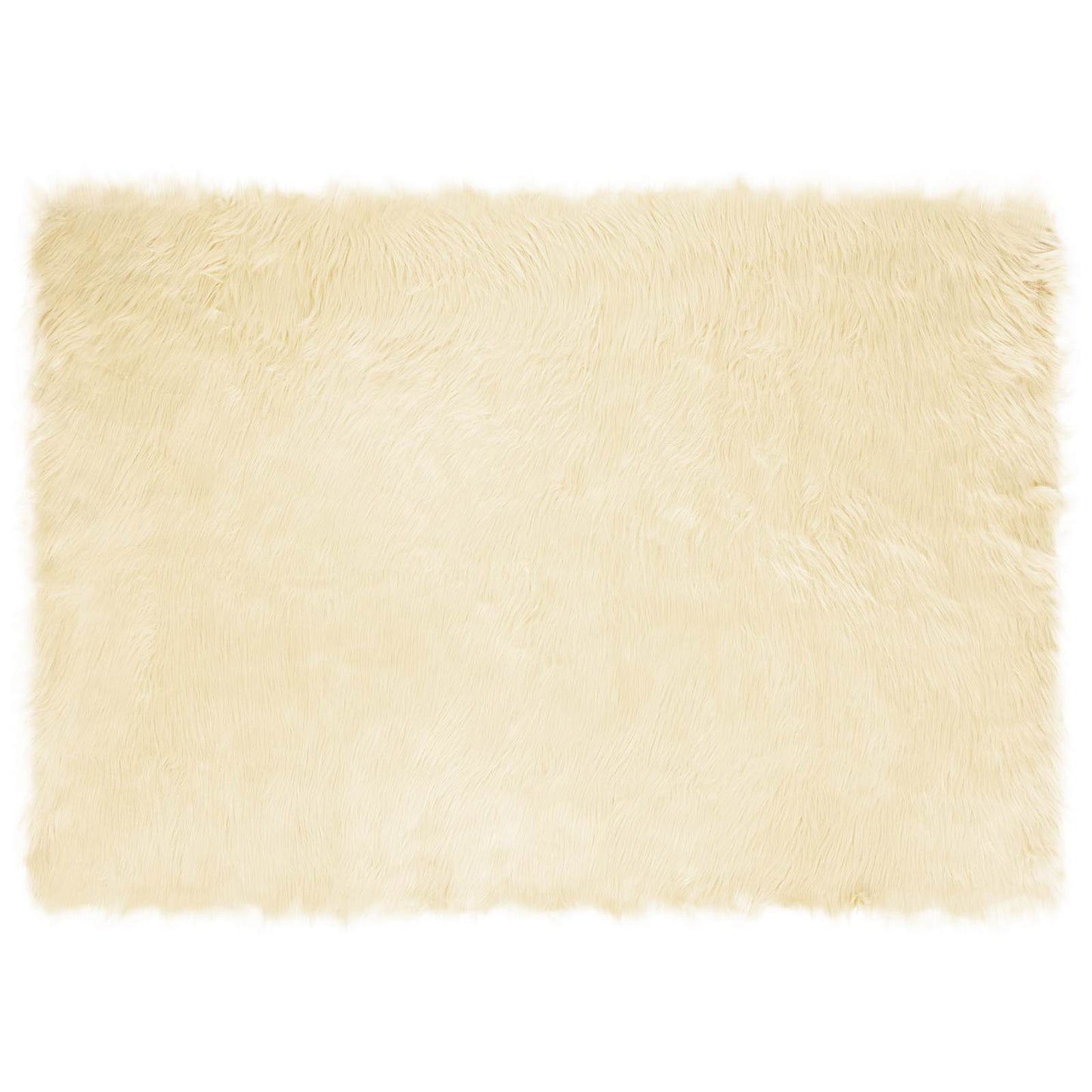vidaXL Kunstschaffell Teppich Tafalla Creme 140 x 200 cm Polyester
