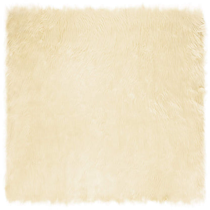 vidaXL Kunstschaffell Teppich Tafalla Creme 120 x 120 cm Polyester