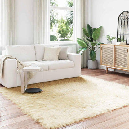 vidaXL Kunstschaffell Teppich Tafalla Creme 200 x 200 cm Polyester
