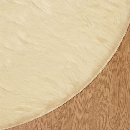 vidaXL Kunstschaffell Teppich Tafalla Creme Ø 160 cm Polyester