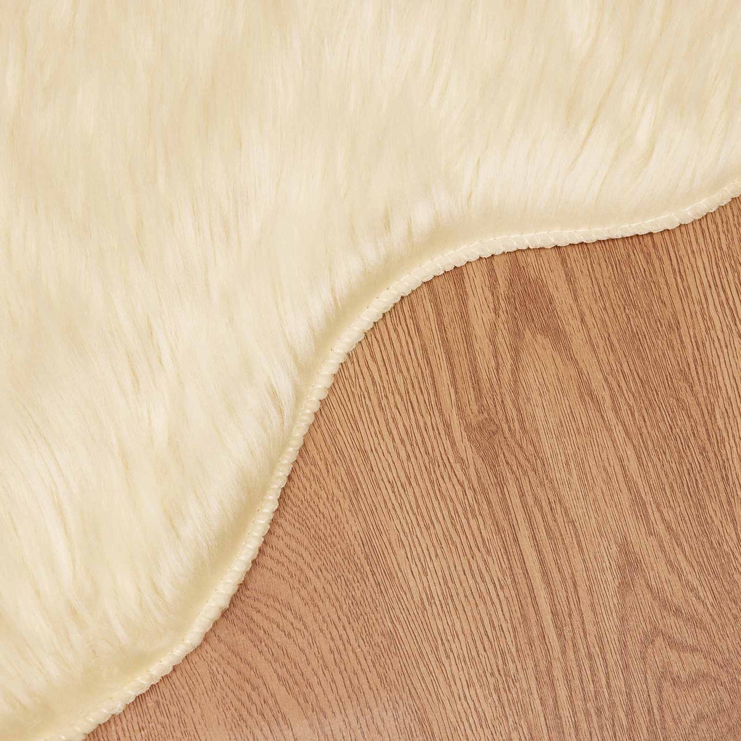 vidaXL Kunstschaffell Teppich Tafalla Creme 50 x 80 cm Polyester