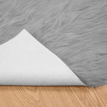 vidaXL Kunstschaffell Teppich Tafalla Grau 60 x 110 cm Polyester