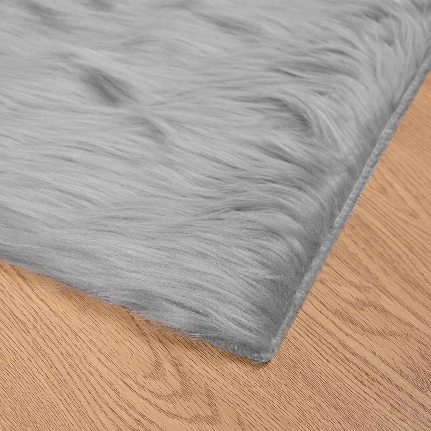 vidaXL Kunstschaffell Teppich Tafalla Grau 60 x 110 cm Polyester