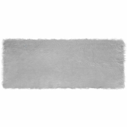 vidaXL Kunstschaffell Teppich Tafalla Grau 80 x 200 cm Polyester