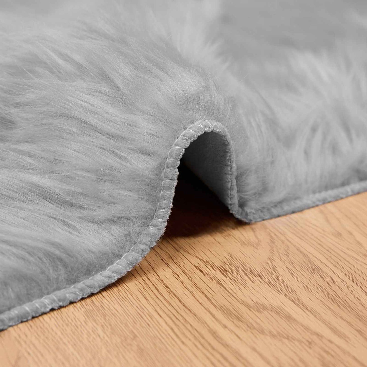 vidaXL Kunstschaffell Teppich Tafalla Grau 80 x 250 cm Polyester