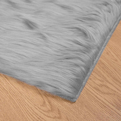 vidaXL Kunstschaffell Teppich Tafalla Grau 120 x 170 cm Polyester