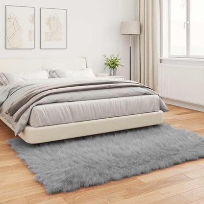 vidaXL Kunstschaffell Teppich Tafalla Grau 120 x 170 cm Polyester
